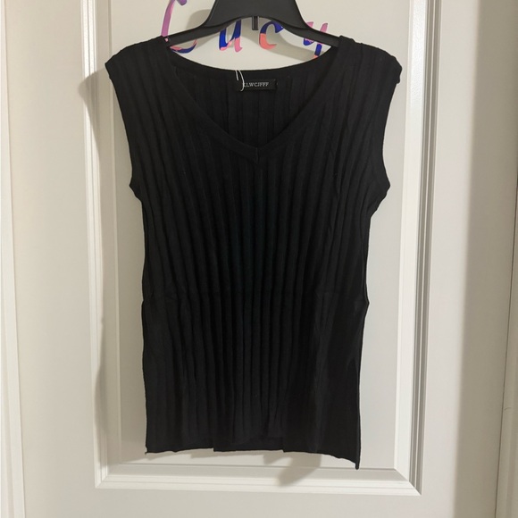NWT Sm Black Sleeveless Ribbed top and bottom skirt (KLWCJFFF) - Picture 11 of 14
